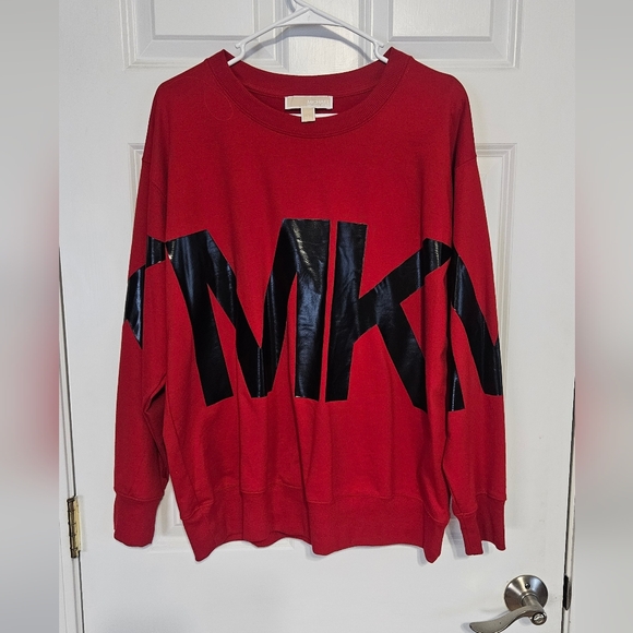 Michael Kors Tops - Michael Kors Red and Black Crewneck Sweatshirt